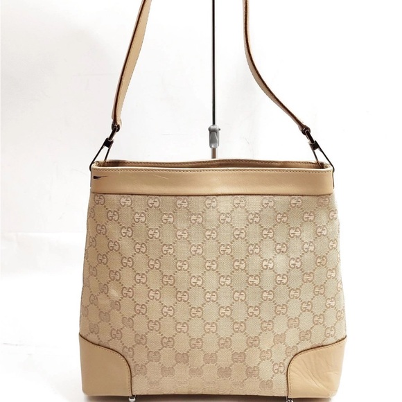 Gucci Handbags - Gucci Tan Monogram Shoulder Bag